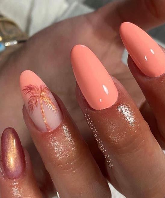 Pink and Brown Nail Art