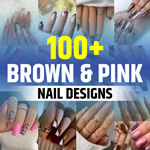 Pink and Brown Nails