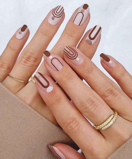 Pink and Brown Nails Ideas