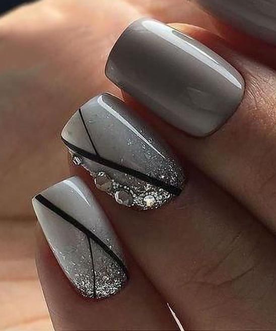 Pink and Gray Ombre Nails