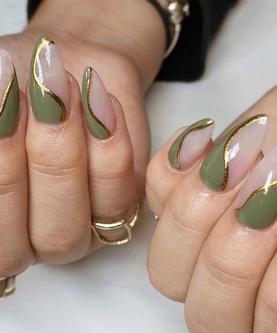 Pink and Green Stiletto Nails