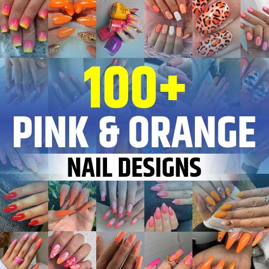 Pink and Orange Nails