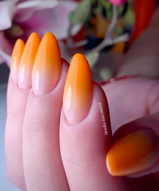 Pink and Orange Neon Nails