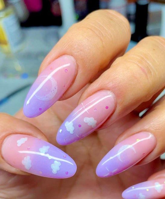 Pink and Purple Ombre Nails