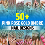 Pink and Rose Gold Ombre Nails