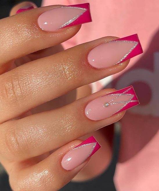Pink and Teal Toe Nail Designs