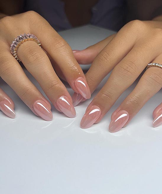 Pink and White Chrome Nails