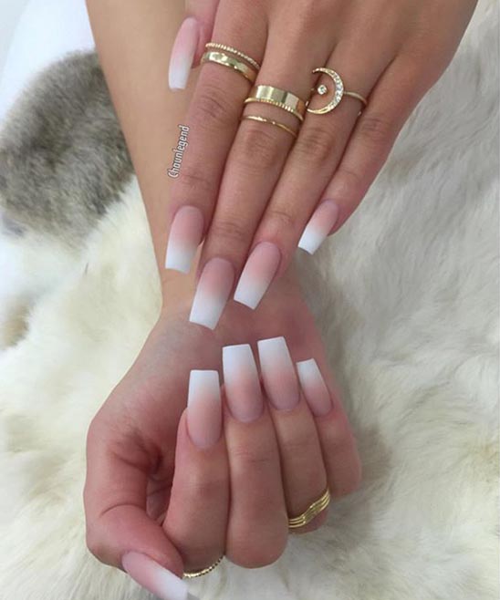 Pink and White Ombre Nails With Design