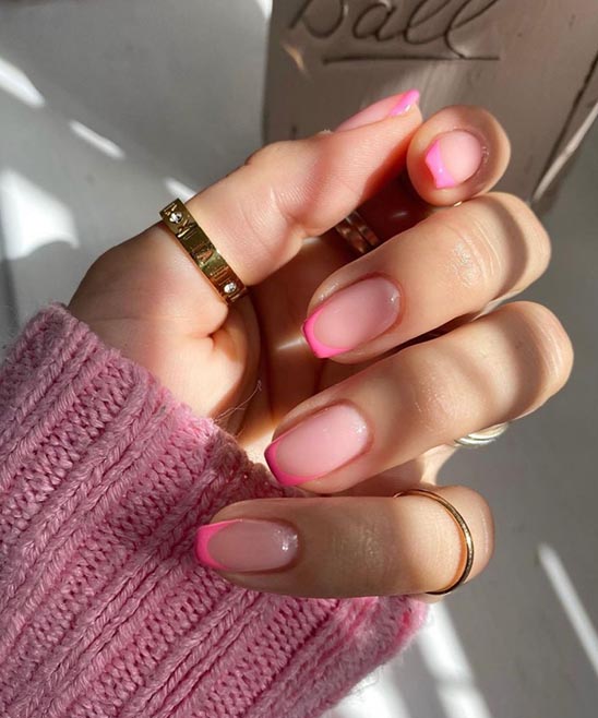 Pink on Pink French Tip Nails