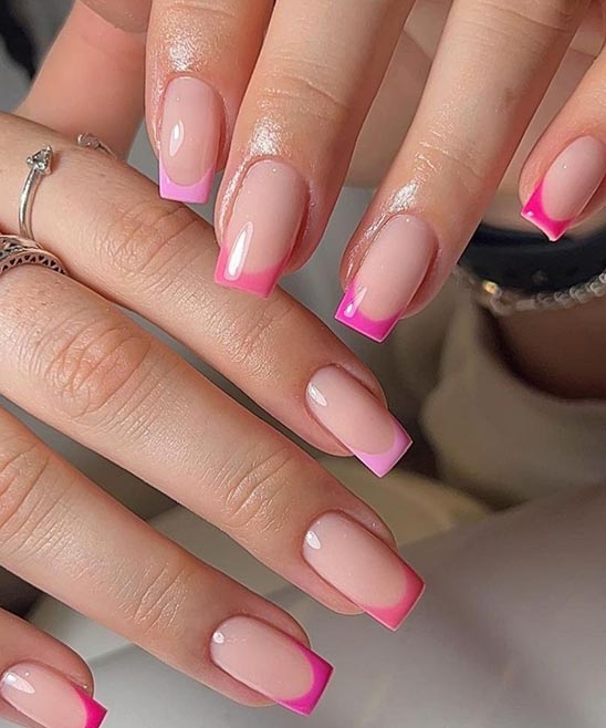 Pink on Pink French Tip Nails