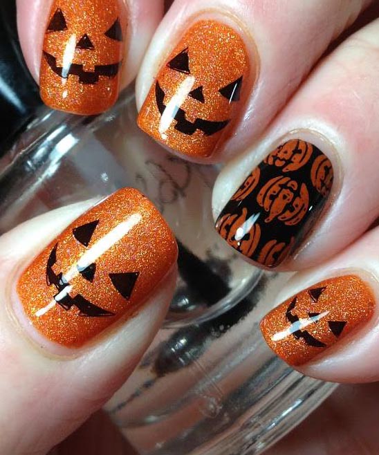 Pumpkin Color Nails