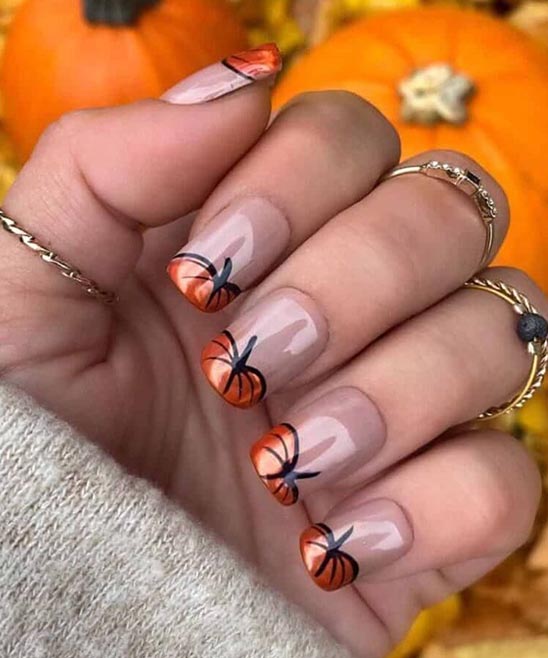 Pumpkin Design on Nails