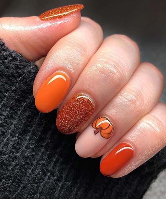 Pumpkin Gel Nail Designs
