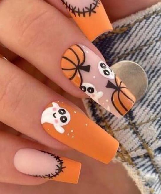 Pumpkin Gel Nails
