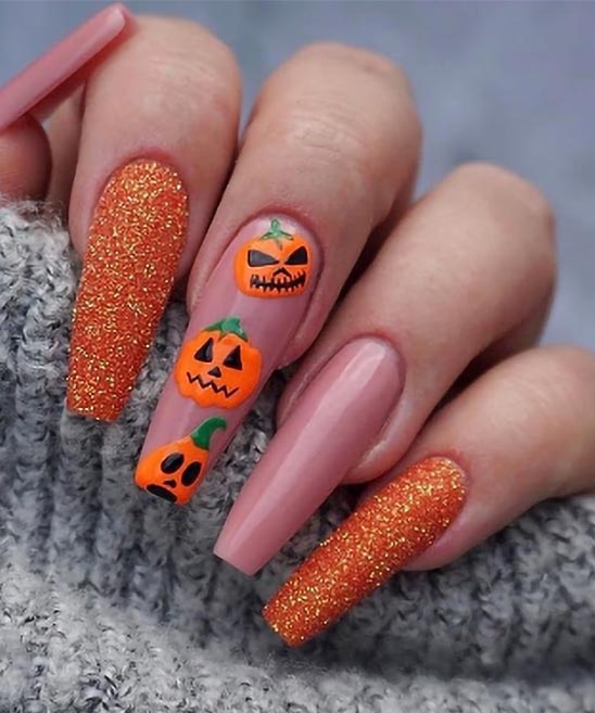 Pumpkin Nails Design