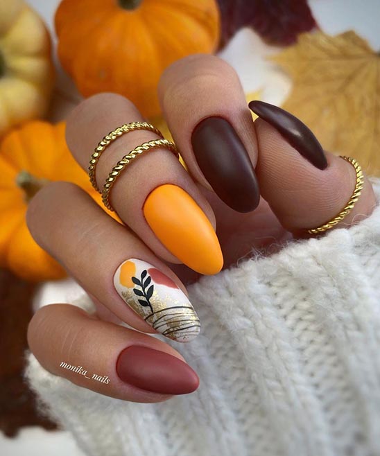 Pumpkin Orange Nails