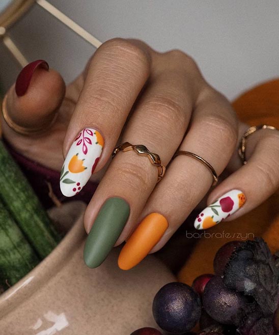 Pumpkin Themed Nails