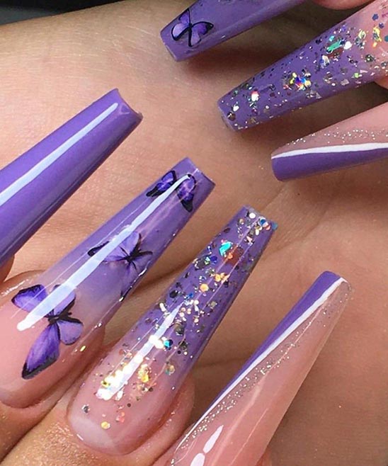 Purple French Nails