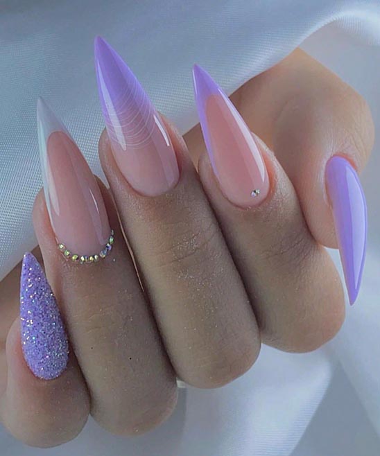 Purple Nails Short