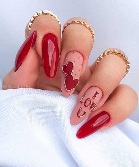 Purple Valentines Day Nails