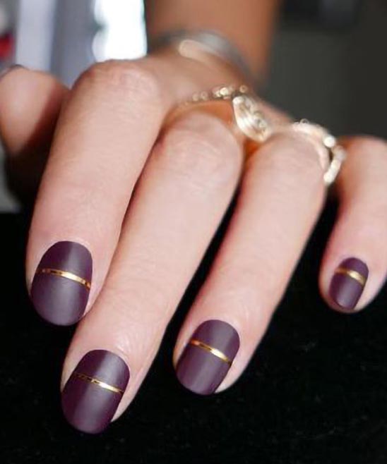 Purple and Gold Acrylic Nails