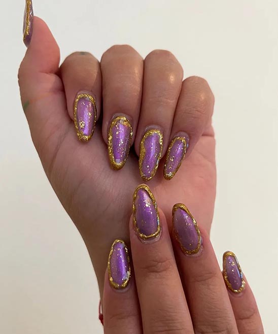 Purple and Gold Cuffin Nails