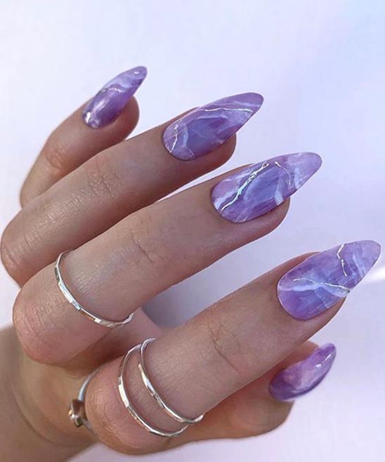Purple and Gold Gel Nail Design