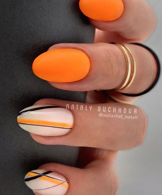 Purple and Orange Nails