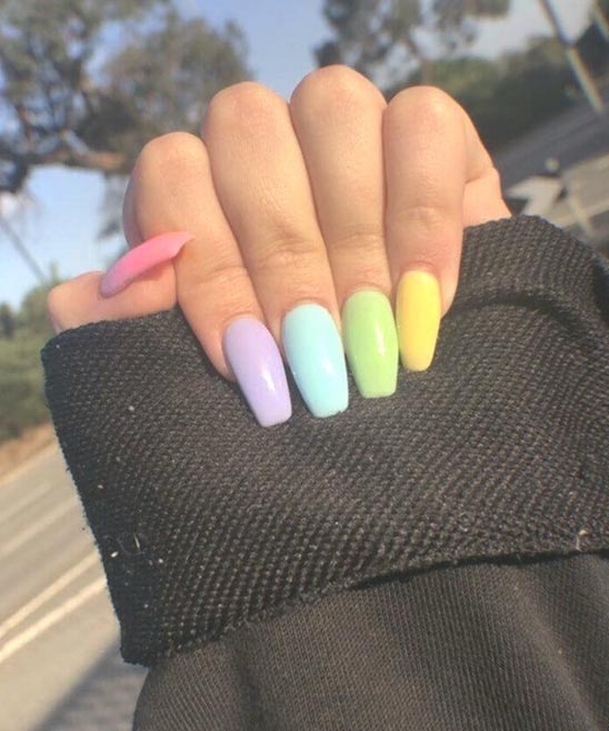 Purple and Yellow Nails