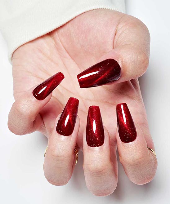 Red Acrylic Christmas Nails