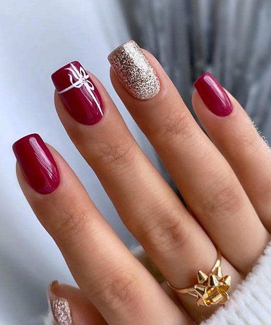 Red Acrylic Christmas Nails