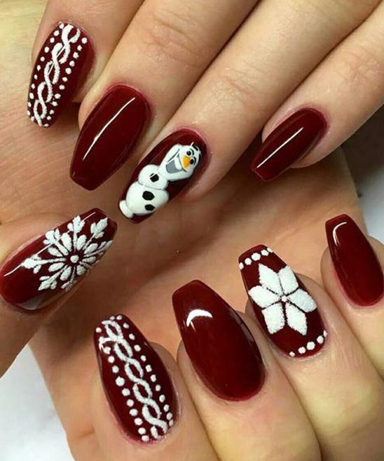 Red Acrylic Nails Christmas