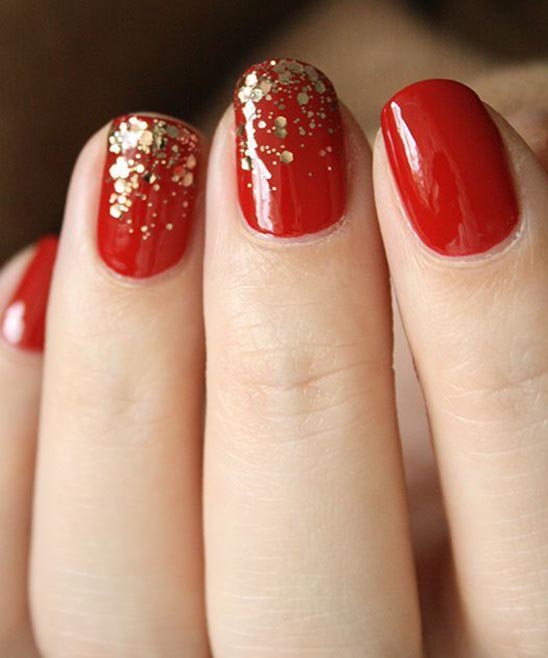 Red Black and Silver Holiday Nails