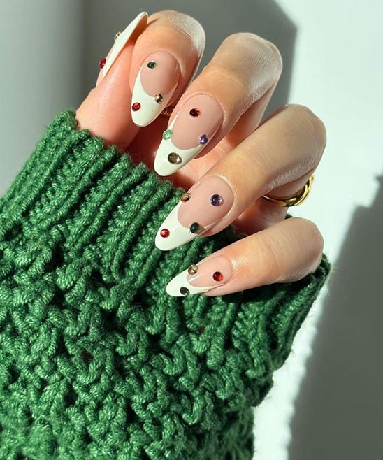 Red Christmas French Nails