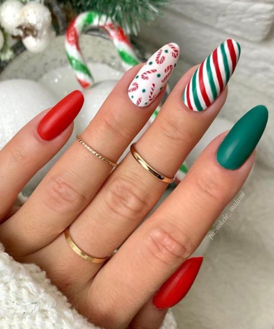 Red French Tip Christmas Nails