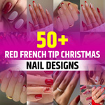 Red French Tip Nails Christmas