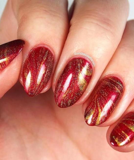 Red Glitter Christmas Nails