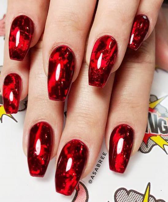 Red Holiday Acrylic Nails