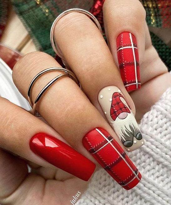 Red Holiday Coffin Nails