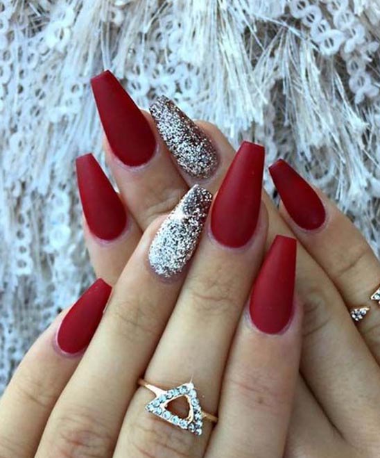 Red Simple Christmas Nails