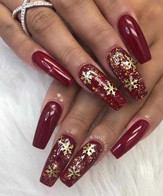 Red Simple Christmas Nails