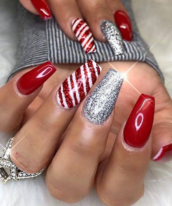 Red Tip Christmas Nails