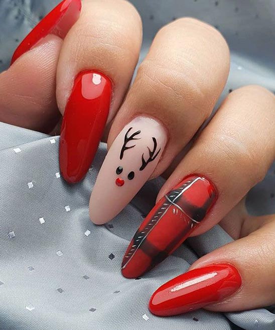 Red White Christmas Nails