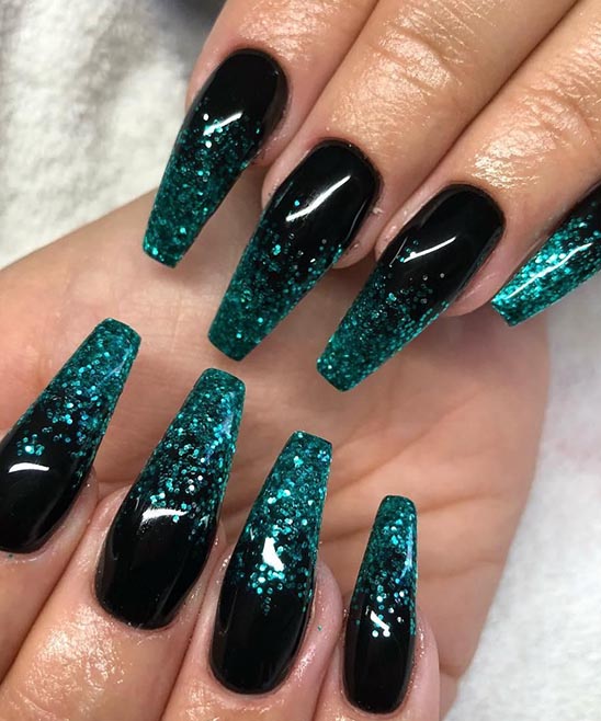 Red and Black Coffin Nail Designs