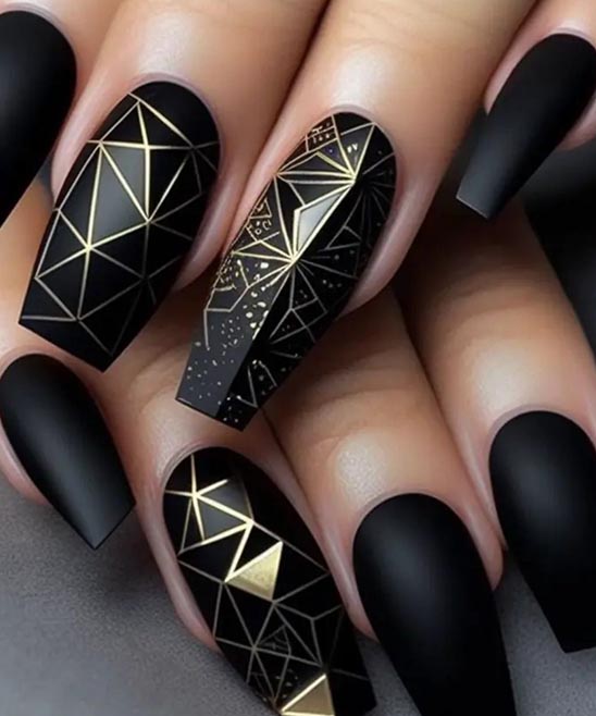 Red and Black Nail Designs Coffin