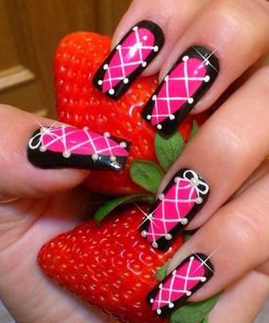 Red and Black Valentine Nail Designs