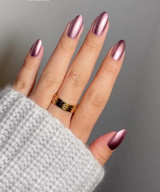 Red and Gold Almond Nails