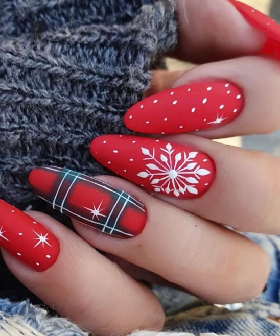 Red and Gold Christmas Nail Designs