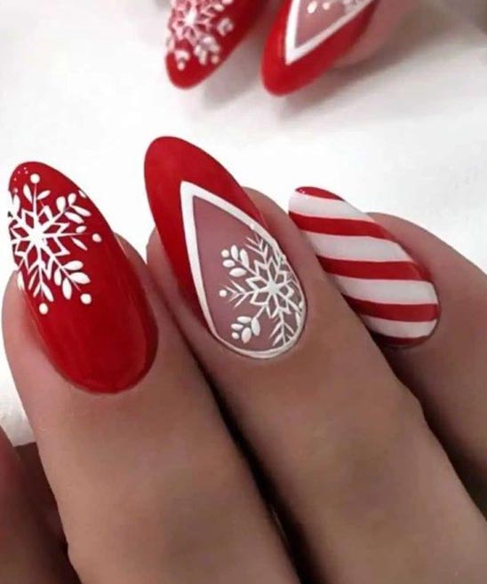Red and Gold Christmas Nails