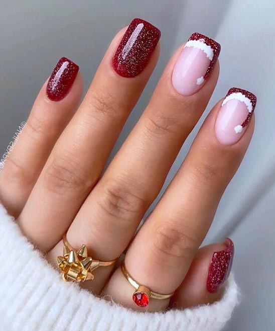 Red and Gold Christmas Nails 2023